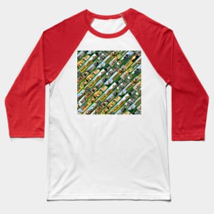 African Wildlife Stripe Collage Green Baseball T-Shirt
